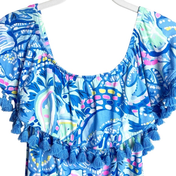 Lilly Pulitzer La Fortuna Romper In Blue Peri Pinch Pinch Size S - Picture 5 of 14